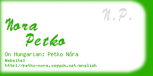 nora petko business card